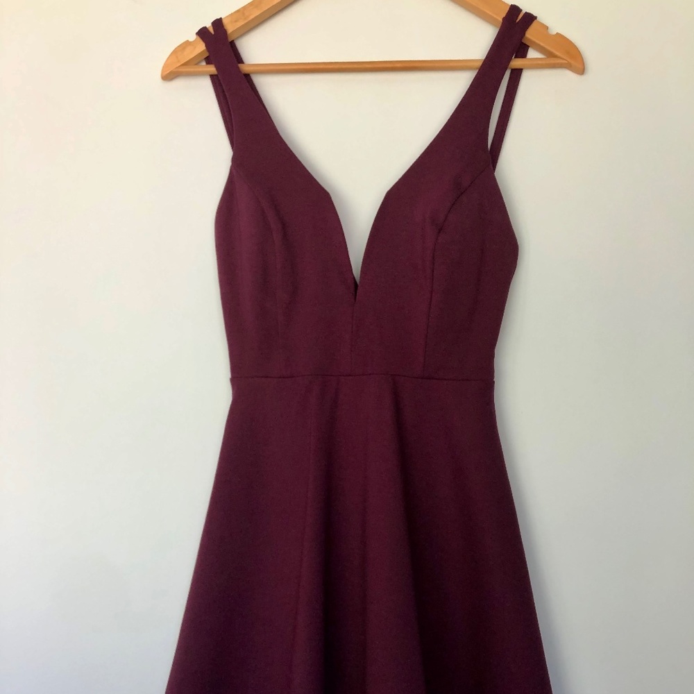 Lulus Love Galore Burgundy Skater Dress